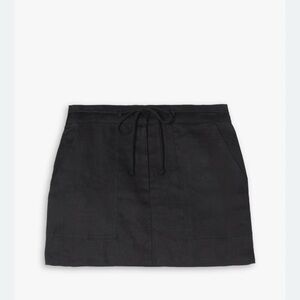Faithfull the Brand Black Mini Linen Skirt